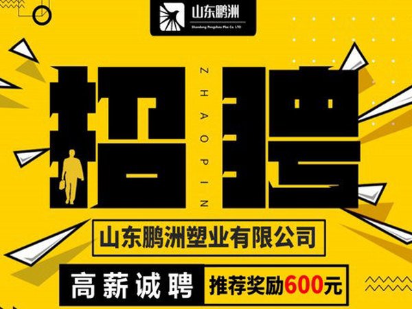 山东鹏洲塑业2020员工招聘第二季来袭，推荐奖励现金600元！